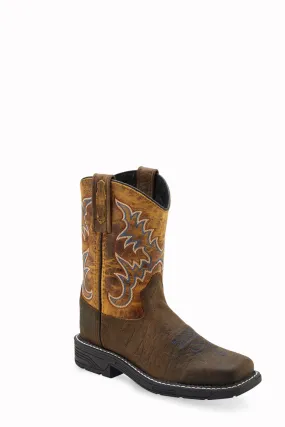 'Old West' Children's Western Square Toe - Brown / Tan