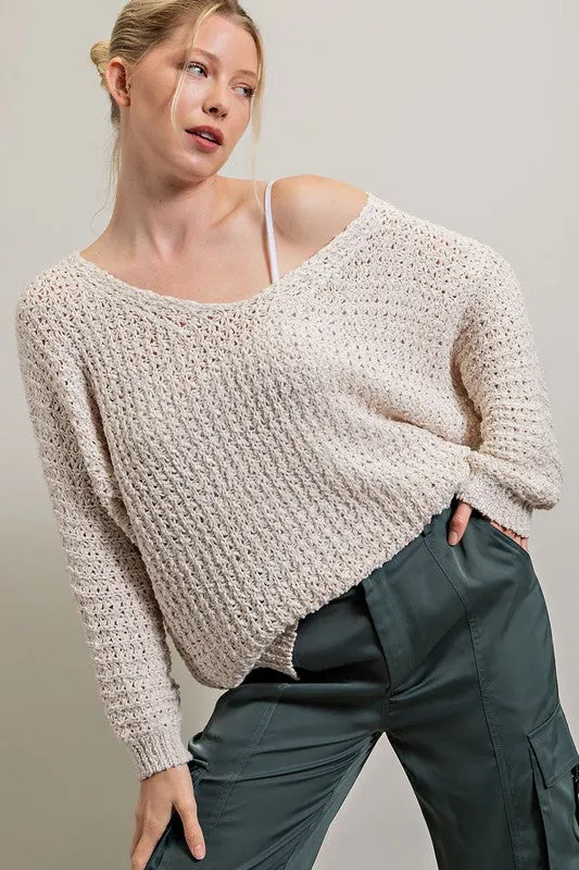 One Shoulder Loose Fit Knit Top