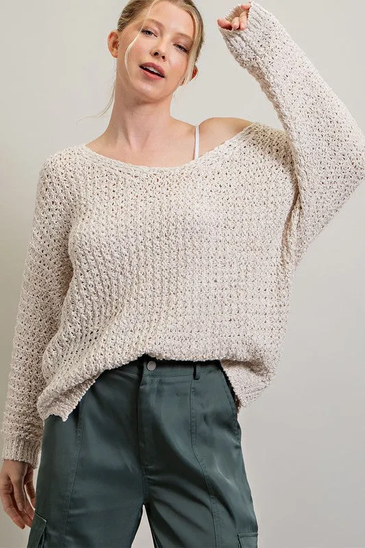 One Shoulder Loose Fit Knit Top