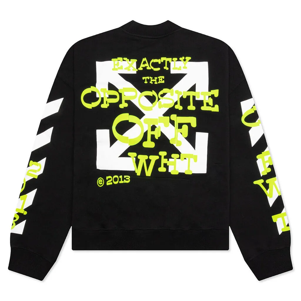 Opposite Arr Boxy Crewneck - Black/Lime