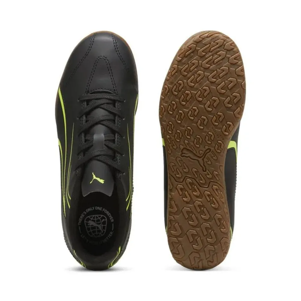 Puma Vitoria Jnr IT Indoor Football Shoes (Black/Electric Lime)