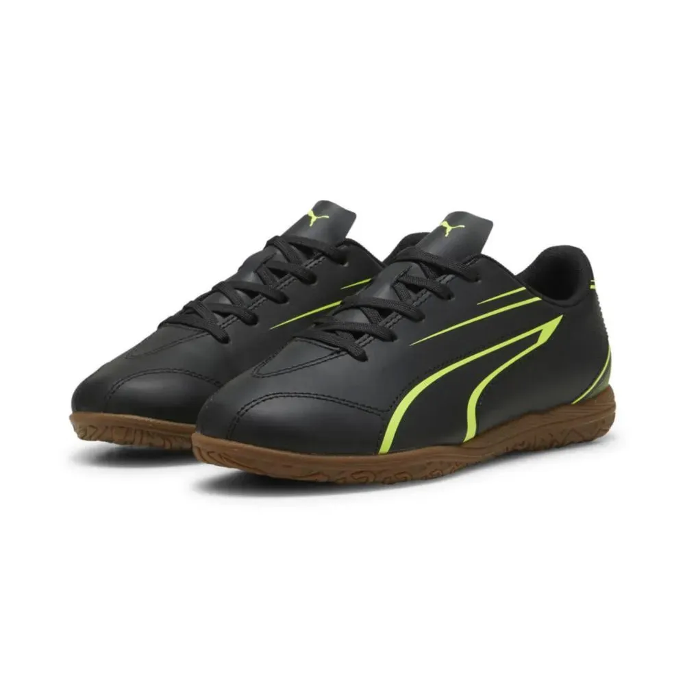 Puma Vitoria Jnr IT Indoor Football Shoes (Black/Electric Lime)