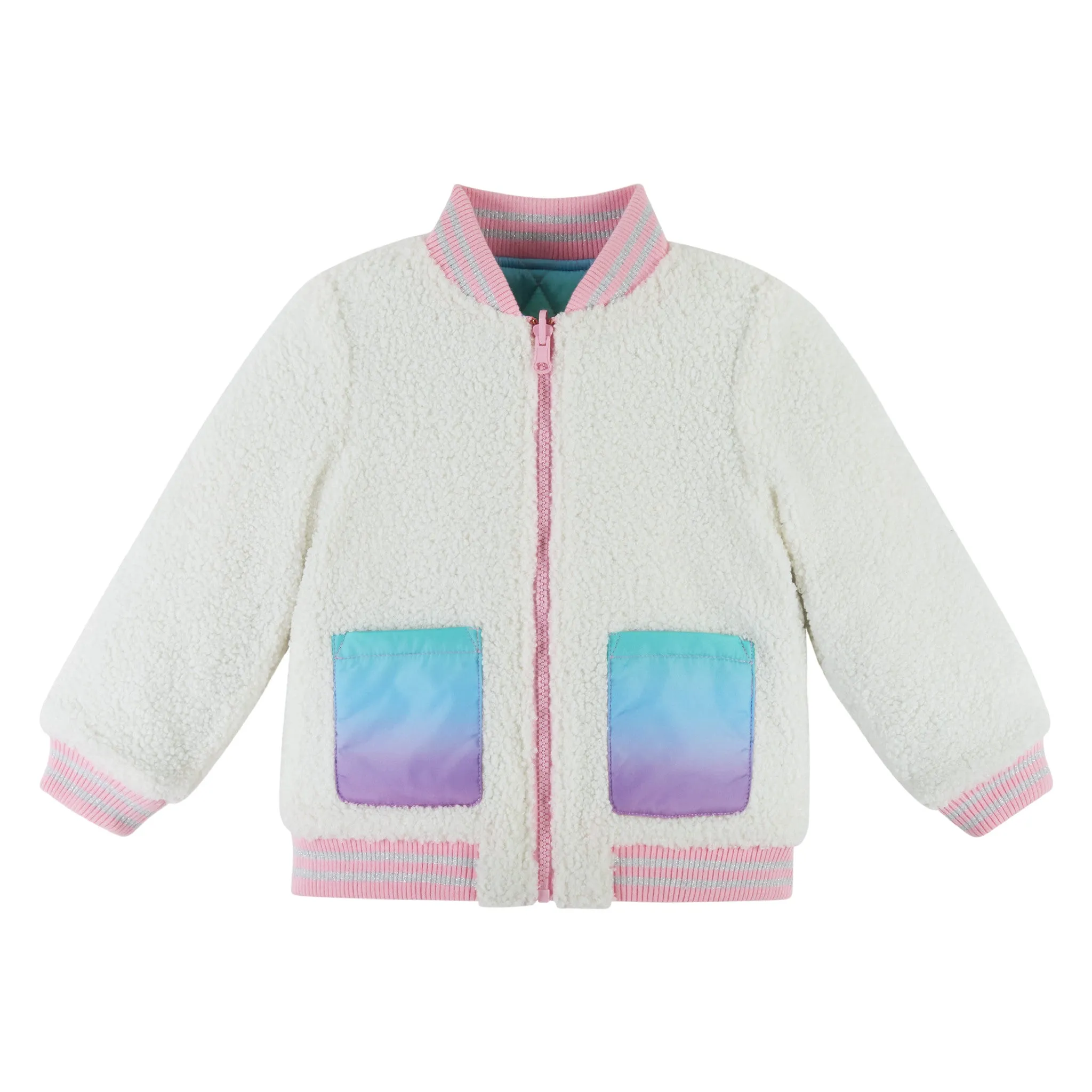 Rainbow Quilted Reversible Bomber Jacket