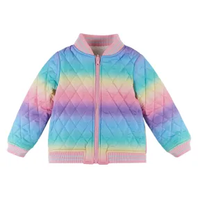 Rainbow Quilted Reversible Bomber Jacket