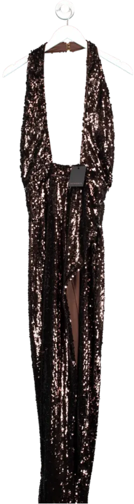 Revolve x Michael Costello Brown Soraya Sequin Gown UK S