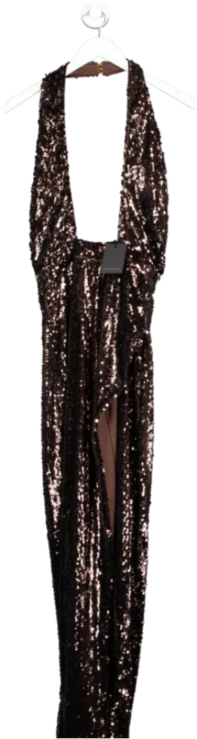 Revolve x Michael Costello Brown Soraya Sequin Gown UK S