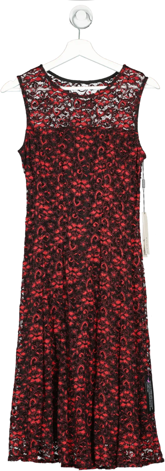 Roman Originals Red Shimmer Lace Skaterdress UK 12