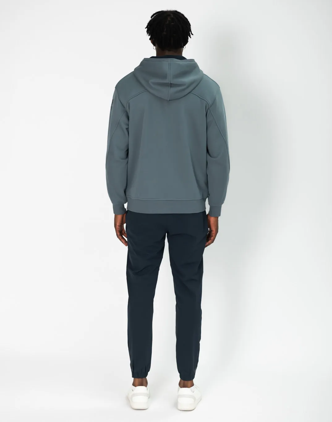 Sierra Fleece Zip Hoodie in Stone Blue