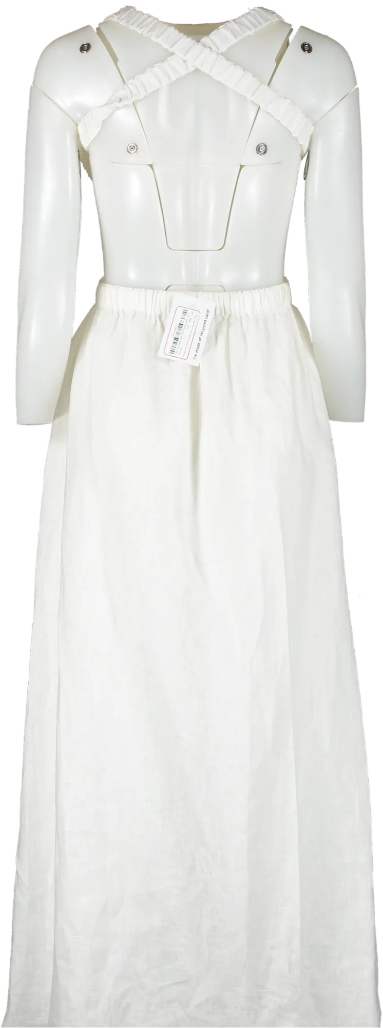 SIR. Alena Open Back Linen Maxi Dress In Ivory White UK S