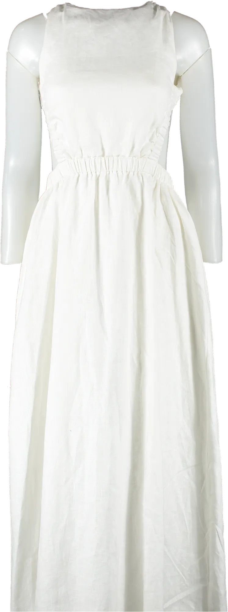 SIR. Alena Open Back Linen Maxi Dress In Ivory White UK S