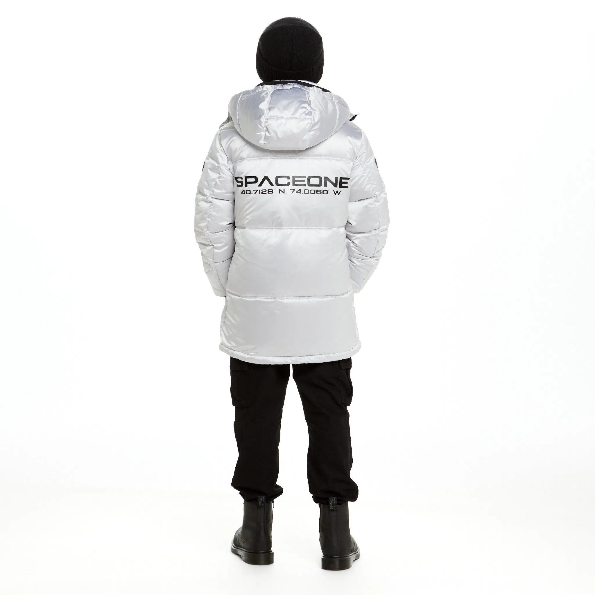 SPACEONE x Andy & Evan| Galactic Puffer Jacket | Galaxy White