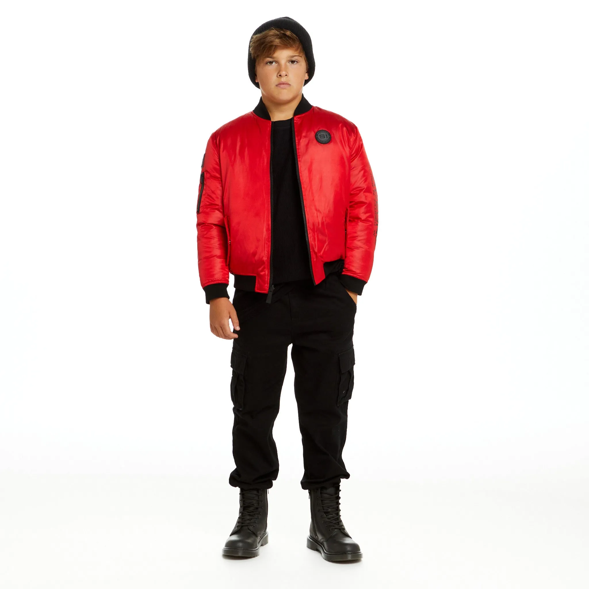 SPACEONE x Andy & Evan | Reversible Bomber Jacket | Mars Red