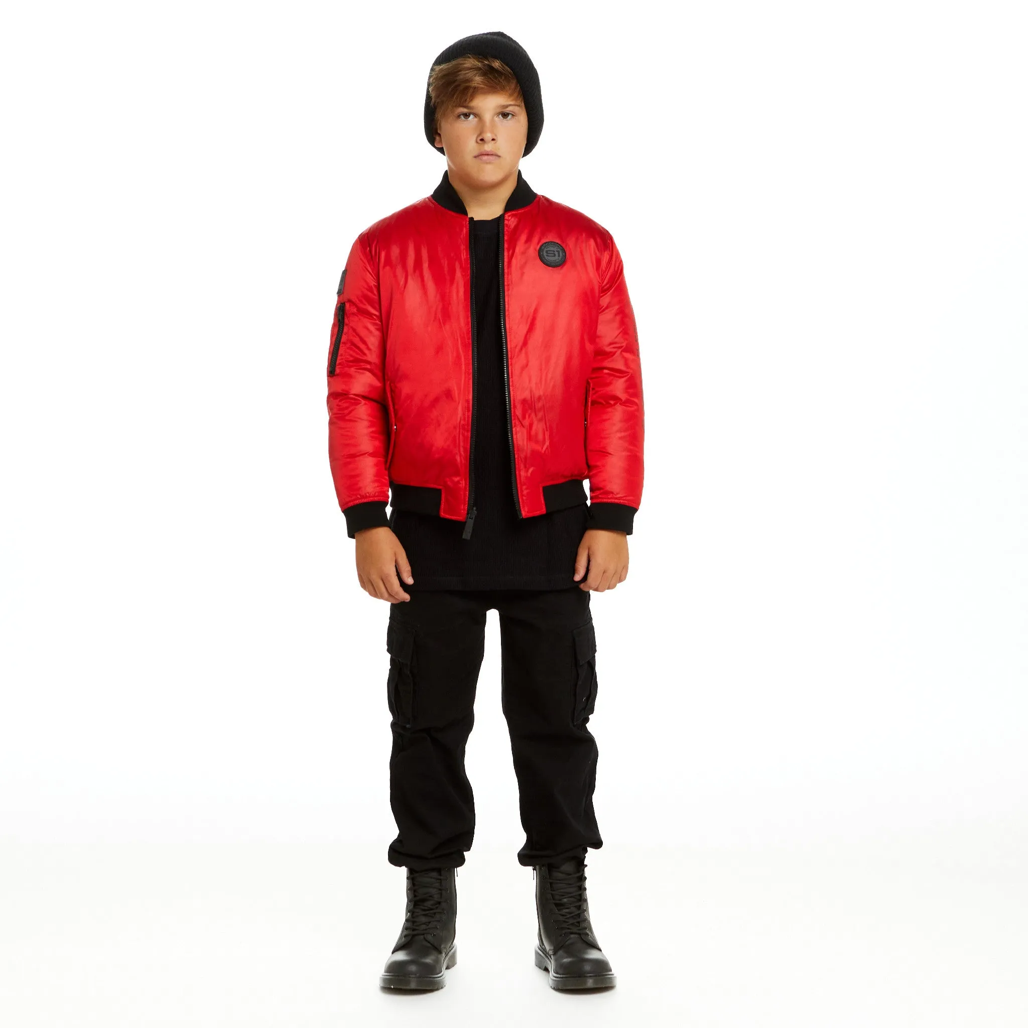 SPACEONE x Andy & Evan | Reversible Bomber Jacket | Mars Red