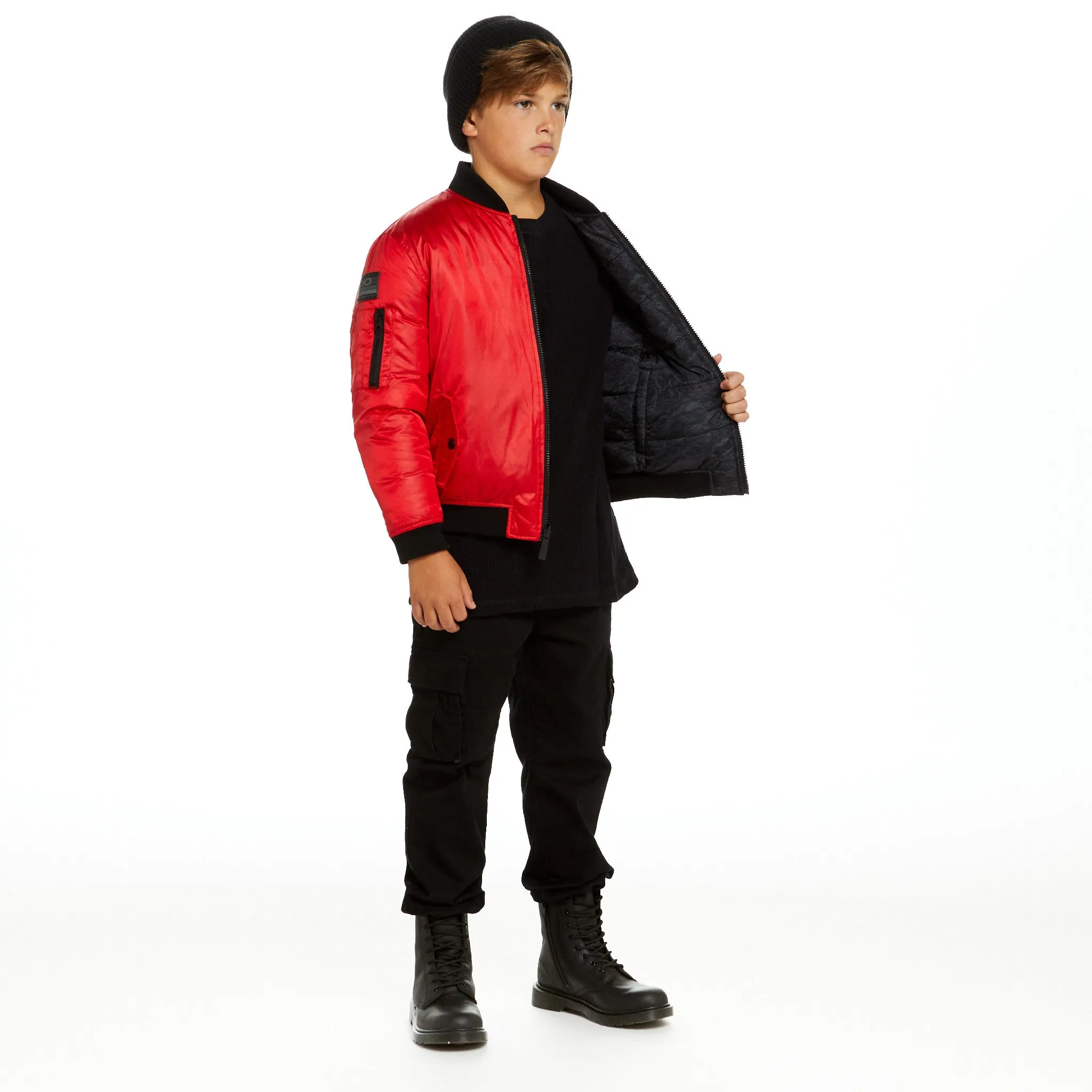 SPACEONE x Andy & Evan | Reversible Bomber Jacket | Mars Red