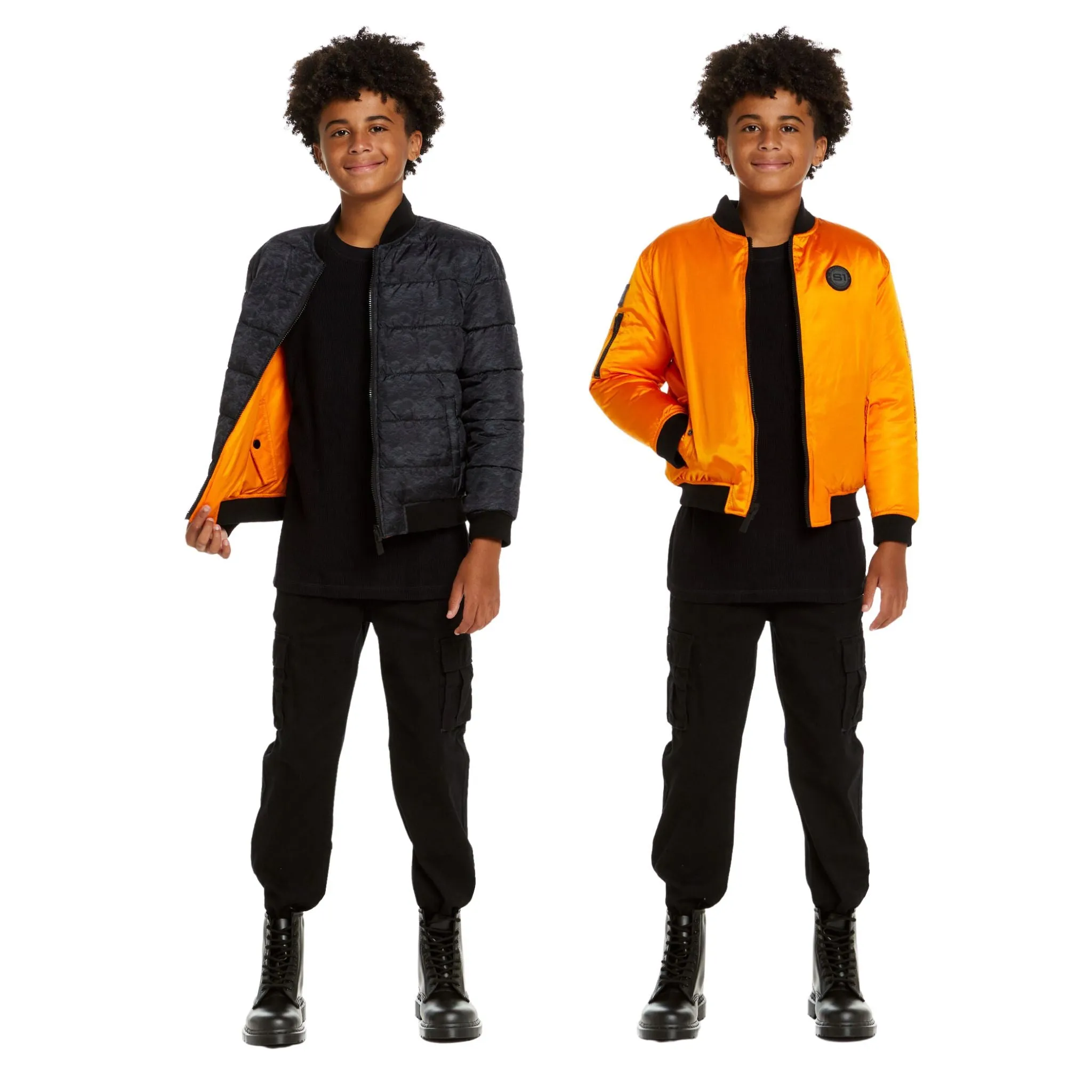 SPACEONE x Andy & Evan | Reversible Bomber Jacket | Orion Orange