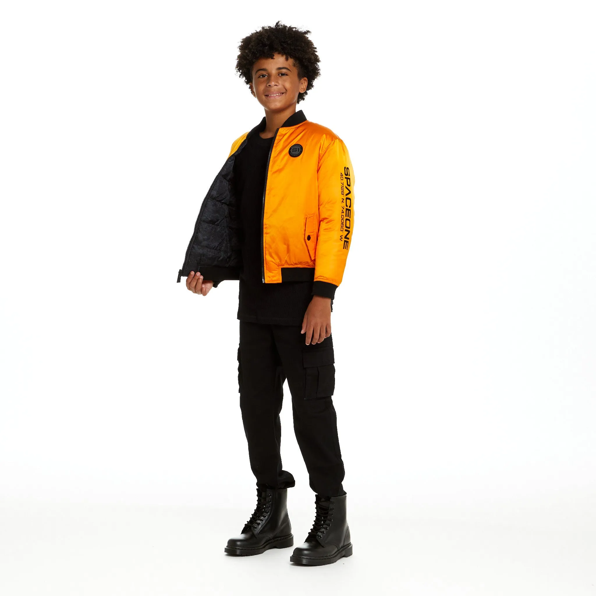 SPACEONE x Andy & Evan | Reversible Bomber Jacket | Orion Orange