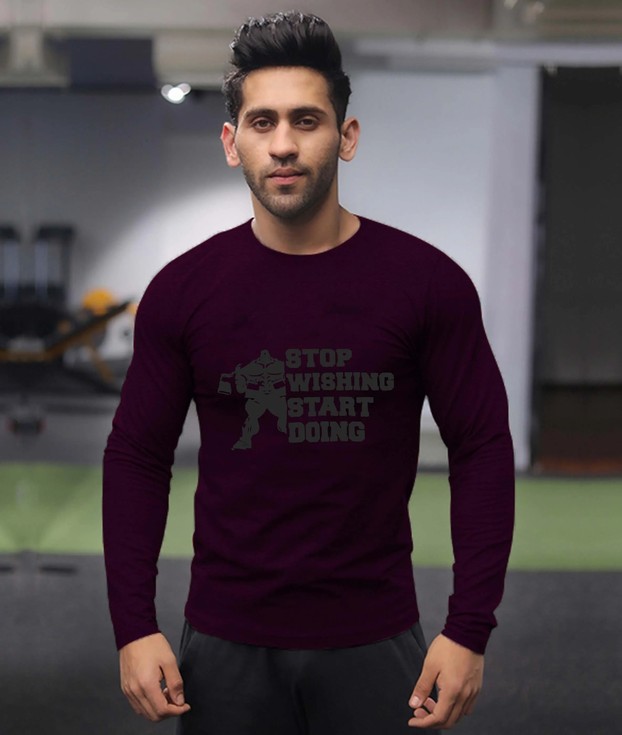 Stop wishing start doing purple full Sleeve - Sale