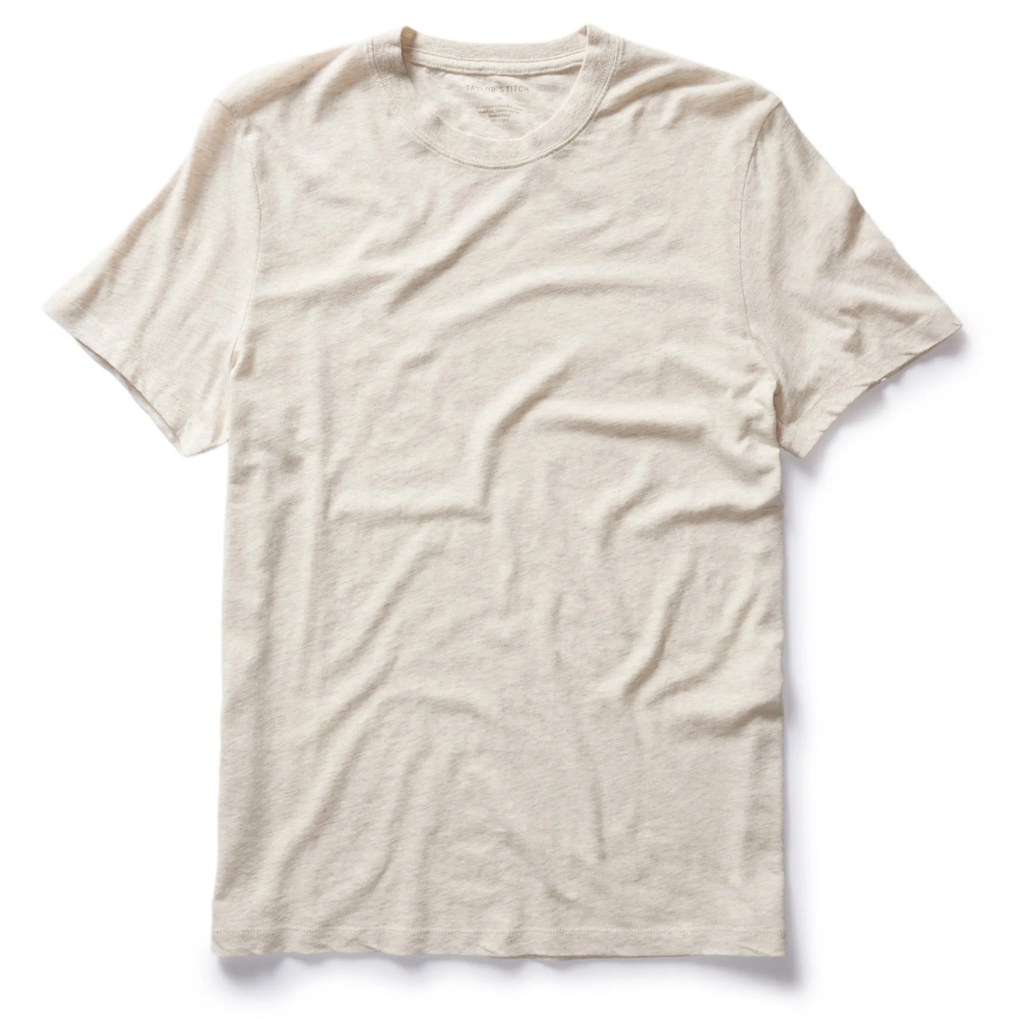 The Cotton Hemp Tee in Heathered Oat