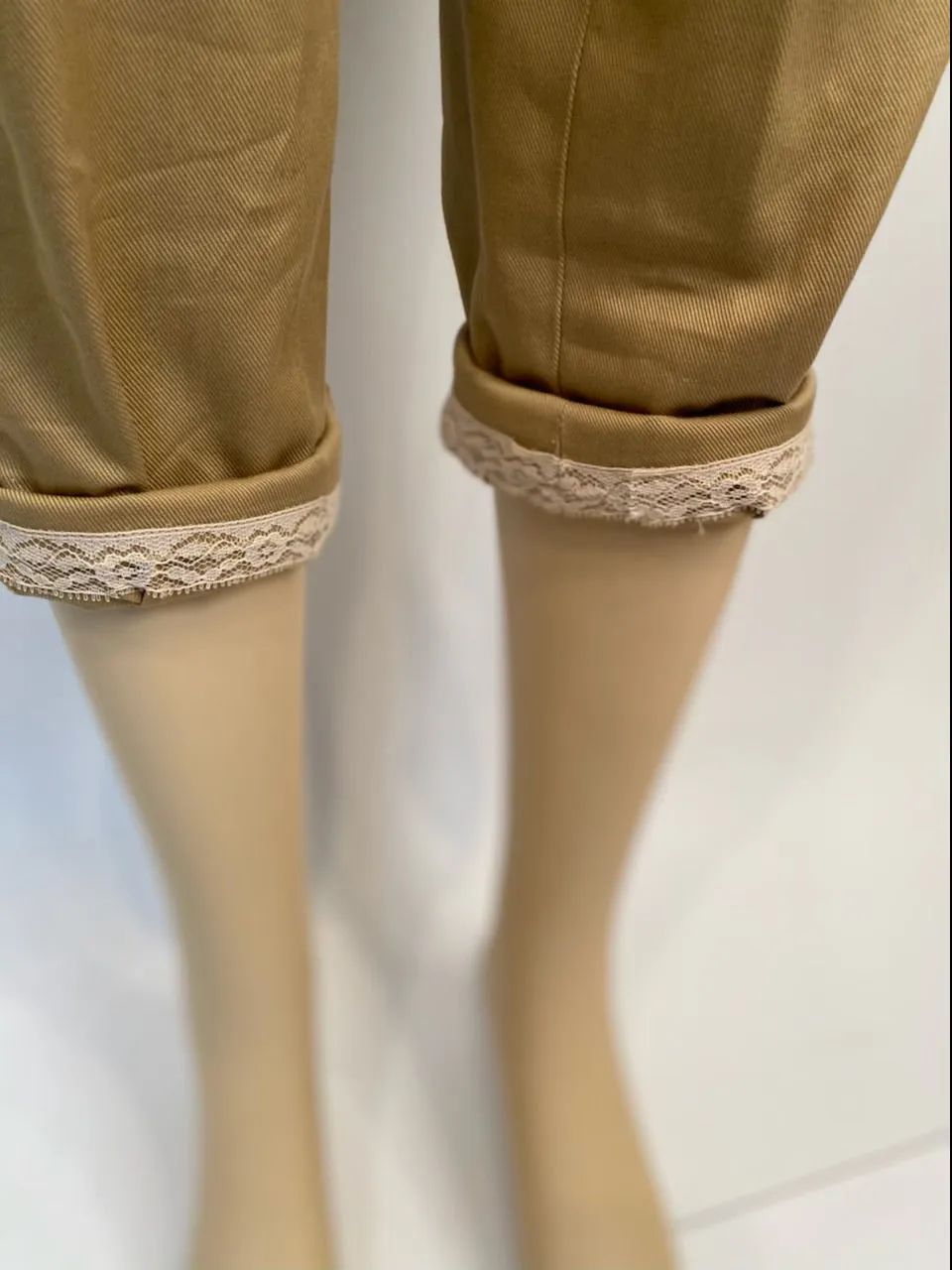 Vintage Chanel Cropped High Waist Khaki Pants US 4/6