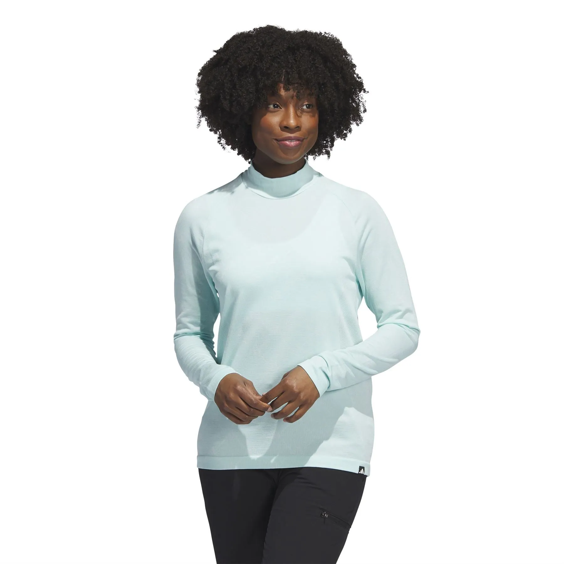 Womens Ultimate365 Tour Monogram Mock Neck Base Layer Semi Flash Aqua - W23