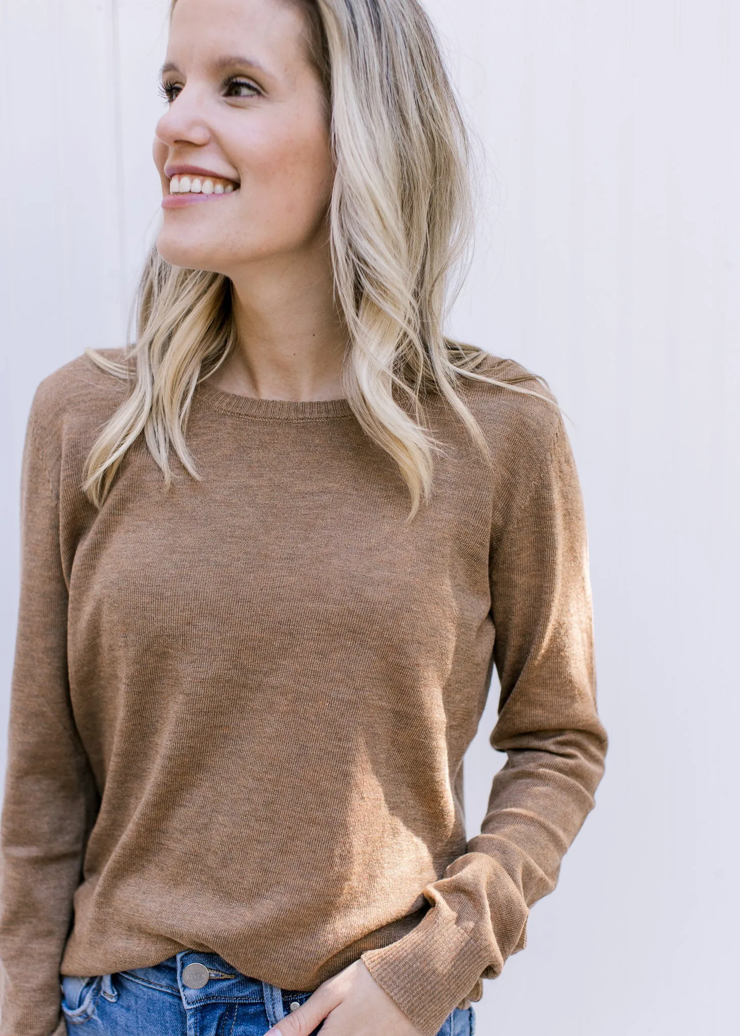 X Closet Staple Sweater in Camel