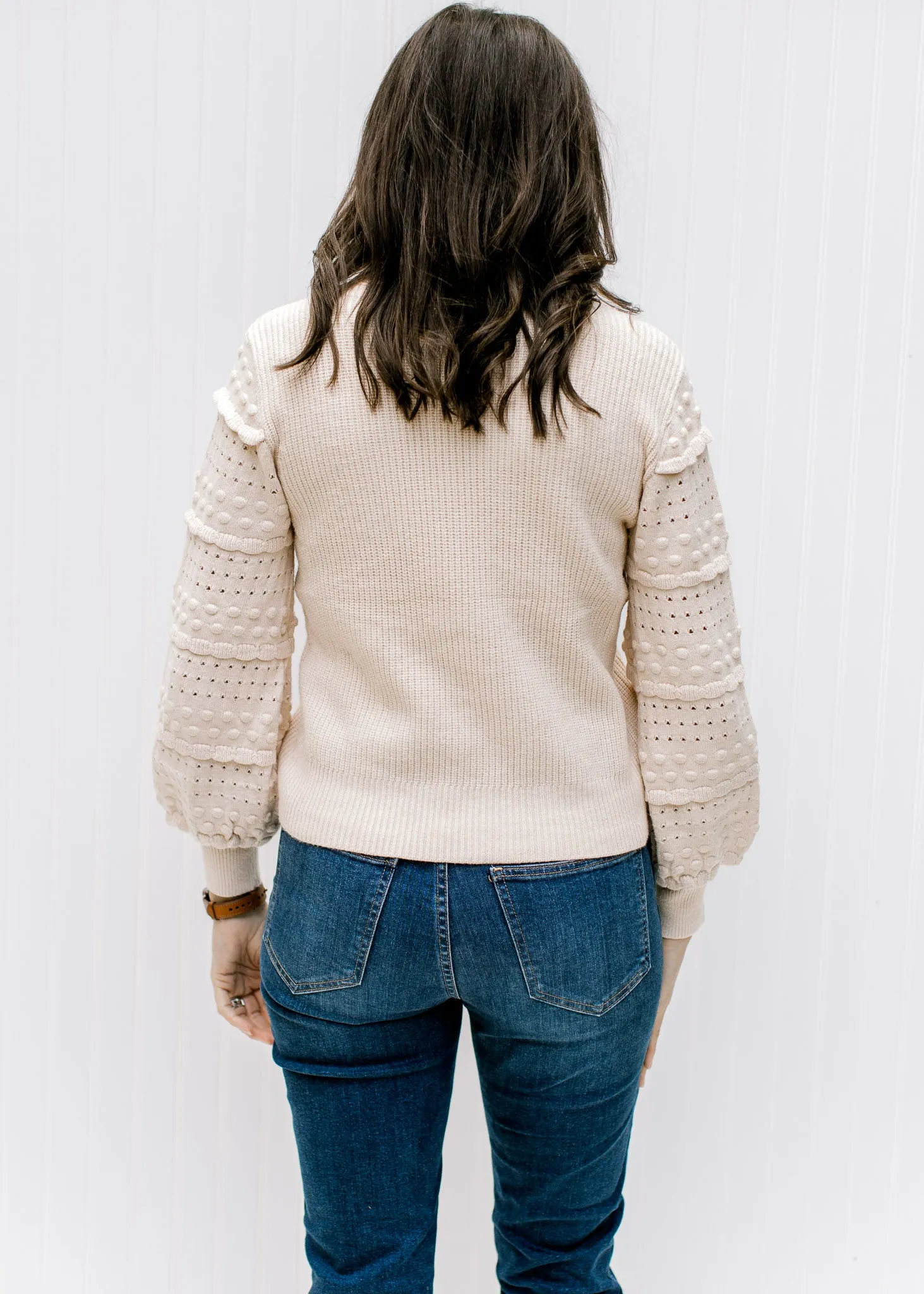 X Cream Shoulder Detail Sweater