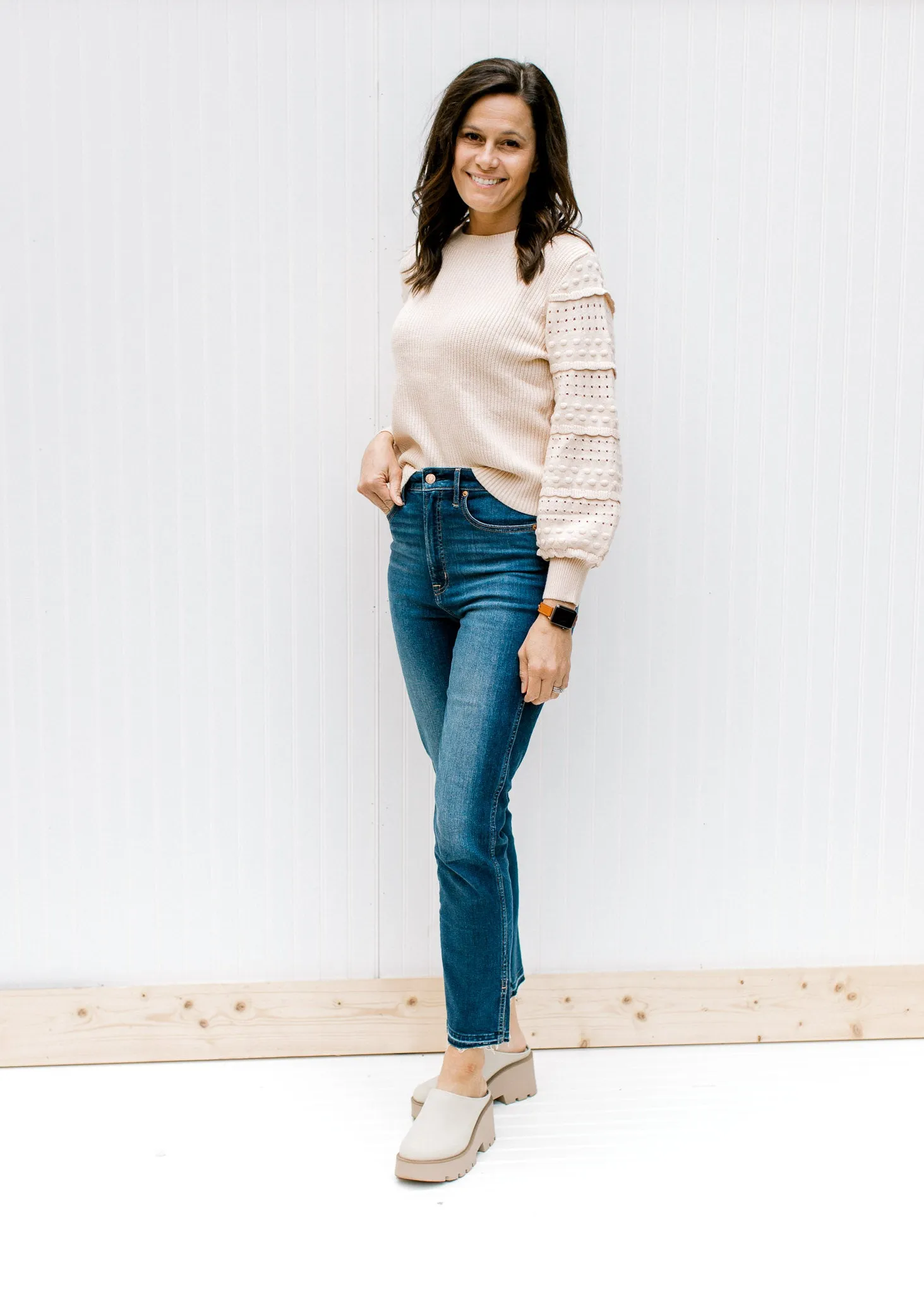 X Cream Shoulder Detail Sweater